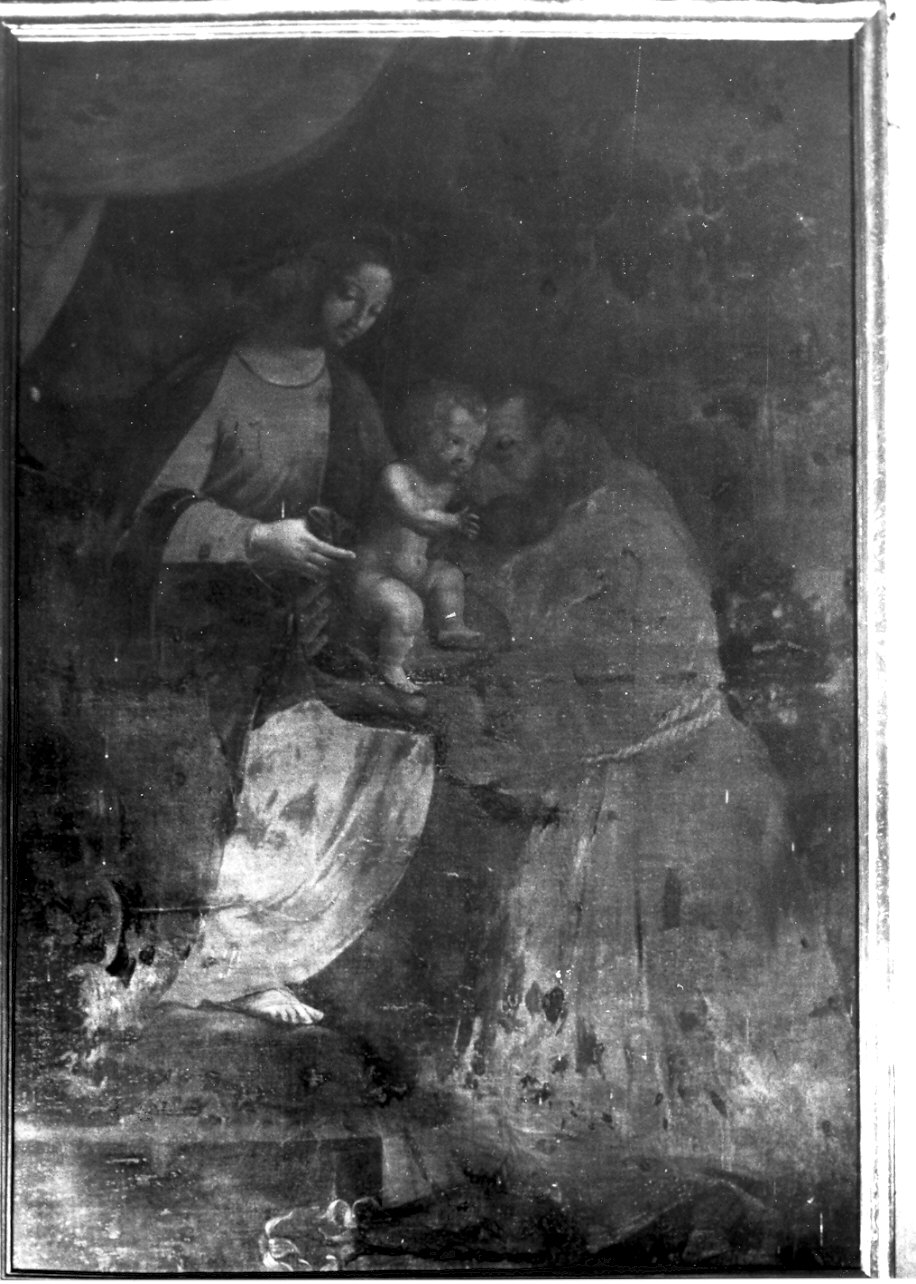 Madonna con Bambino e Sant'Antonio (dipinto, opera isolata) - ambito lombardo (sec. XVII)