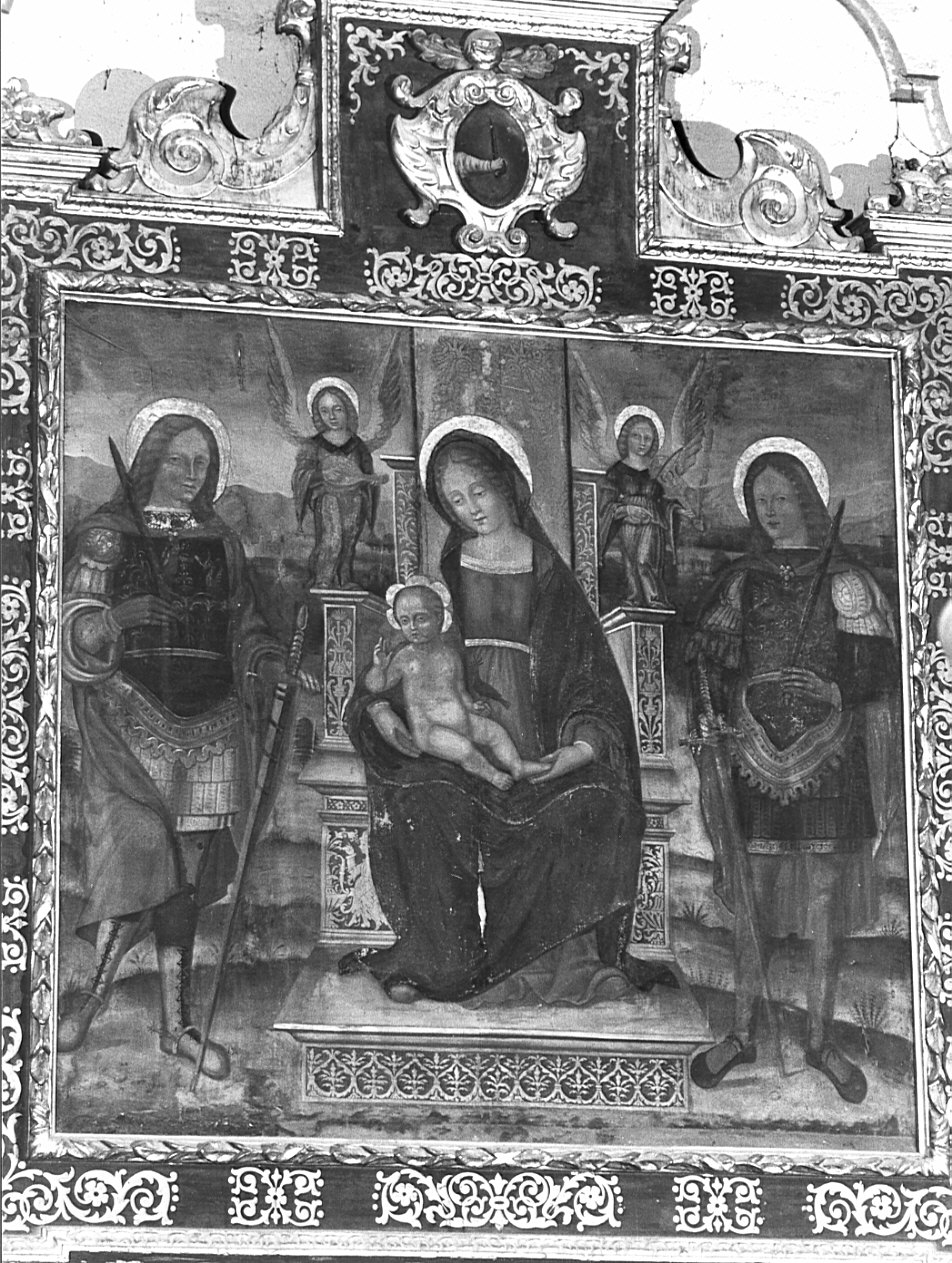 Madonna in trono con Bambino San Gervaso e San Protaso (dipinto, opera isolata) - ambito lombardo (fine/inizio secc. XV/ XVI)