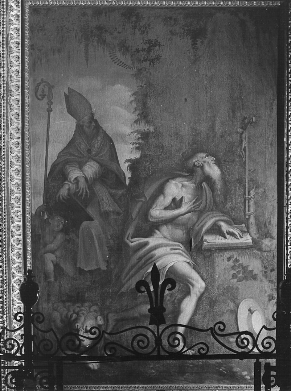 San Girolamo con Sant'Agostino (dipinto, opera isolata) - ambito lombardo (sec. XVII)
