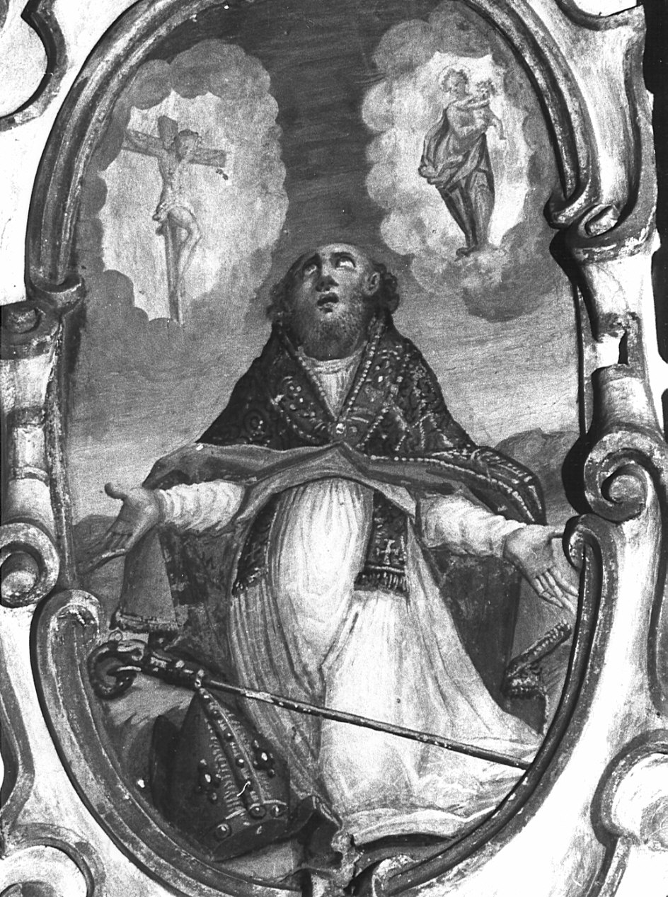 Santo vescovo (dipinto, elemento d'insieme) - ambito lombardo (sec. XVII)