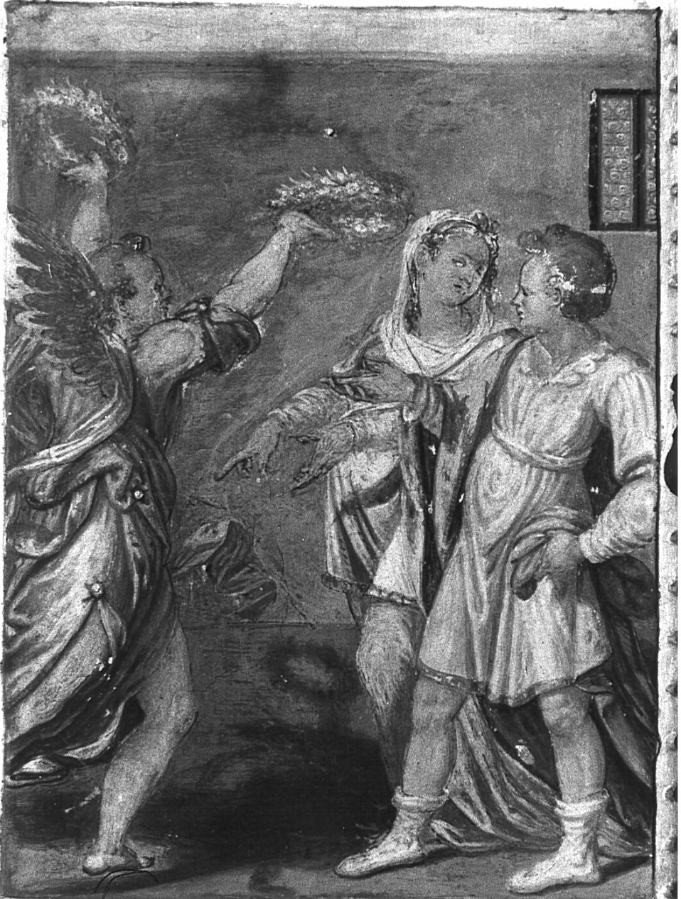 angelo (dipinto, elemento d'insieme) - ambito lombardo (sec. XVII)