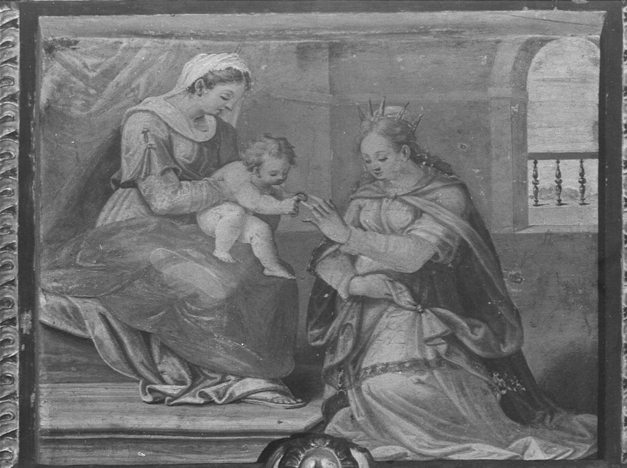 matrimonio mistico di Santa Caterina da Siena (dipinto, elemento d'insieme) - ambito lombardo (sec. XVII)