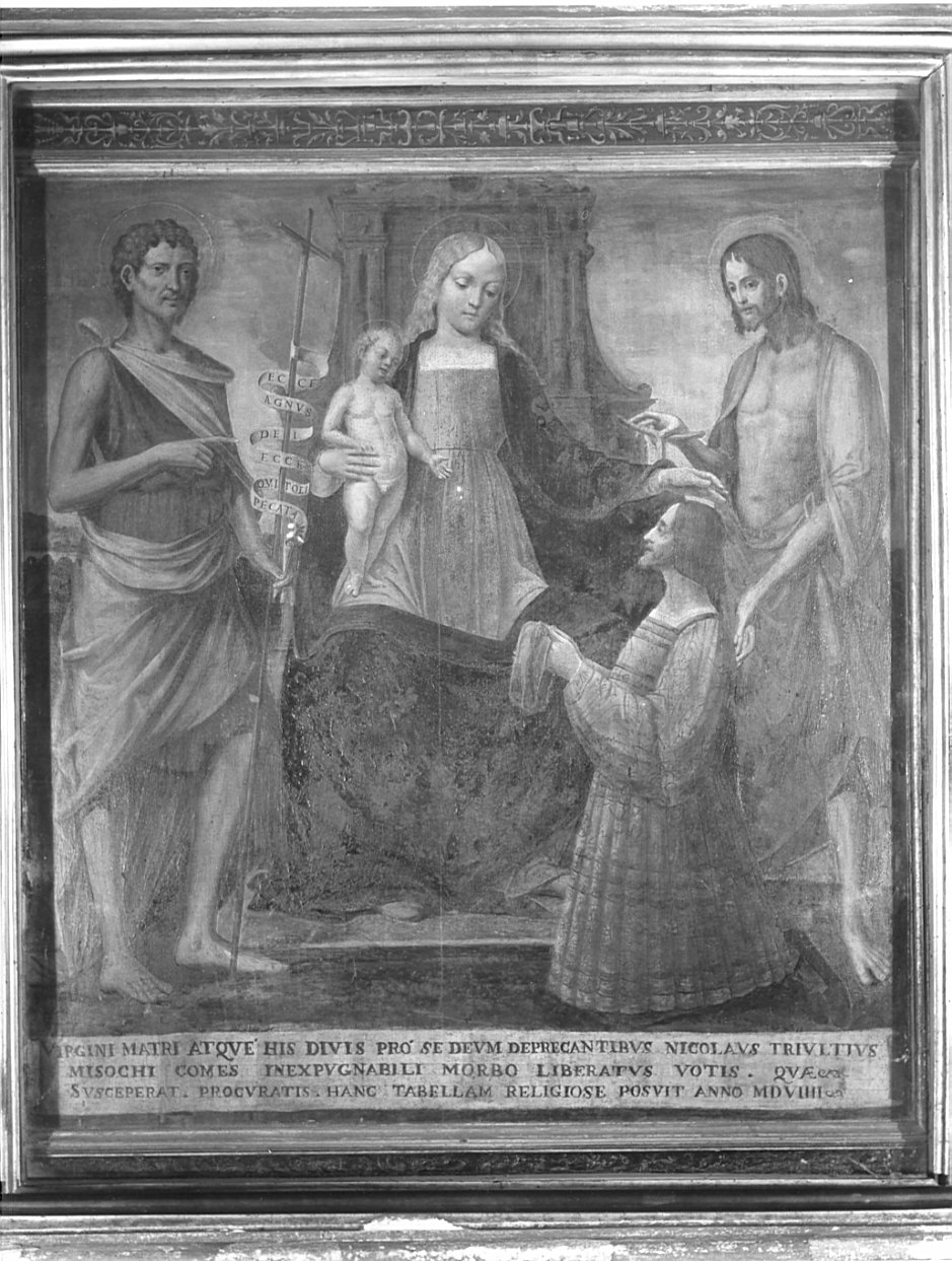 Madonna con Bambino e Santi (dipinto) di Piazza Albertino (attribuito) (sec. XVI)