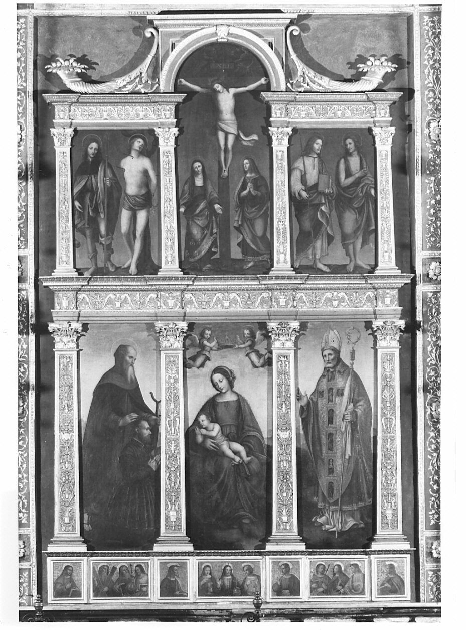 Madonna con Bambino, Santi e il committente Berinzaghi (polittico) di Piazza Albertino (attribuito), Piazza Martino (attribuito) (prima metà sec. XVI)