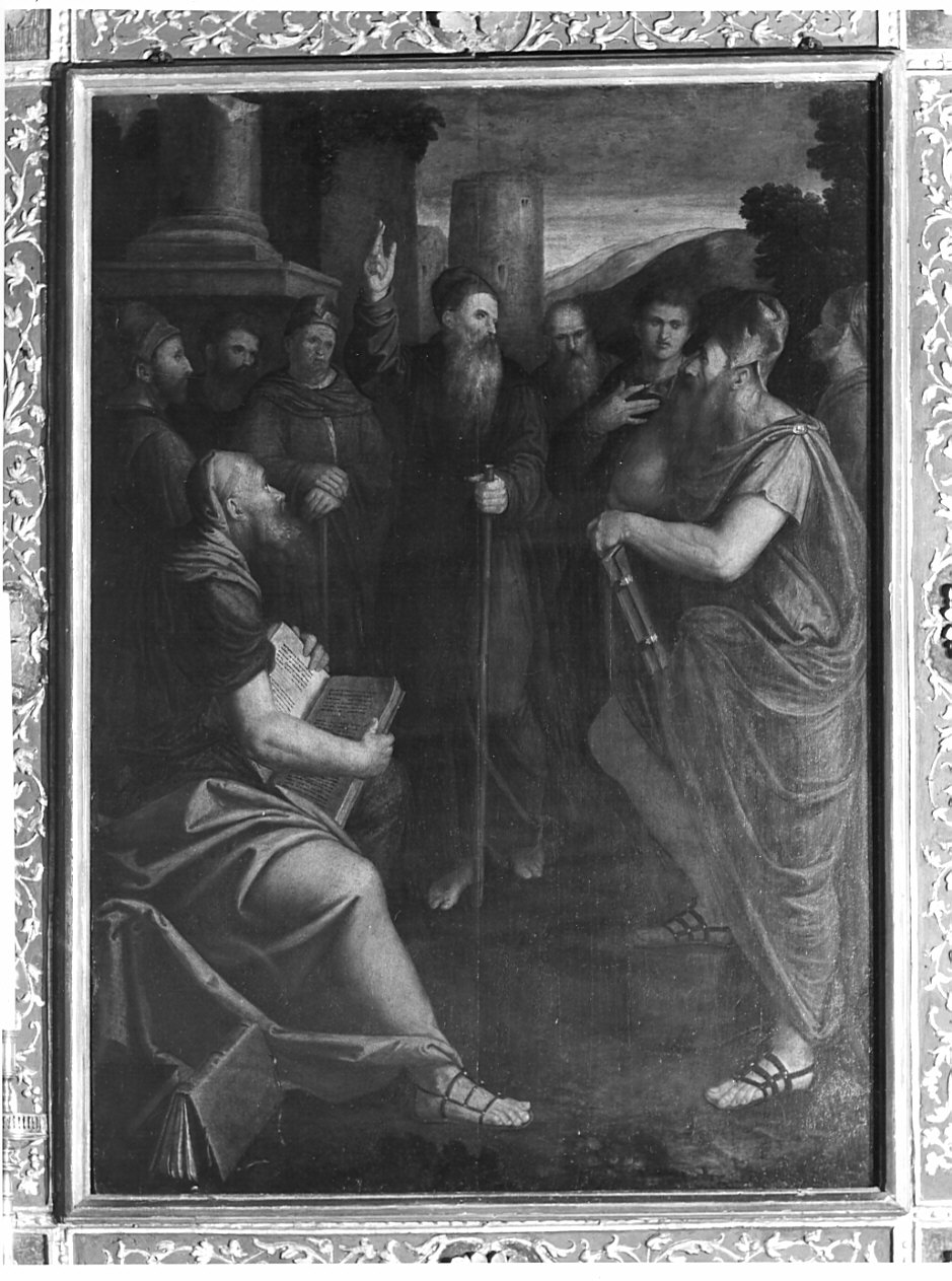 predica di Sant'Antonio Abate (dipinto) di Piazza Scipione (sec. XVI)