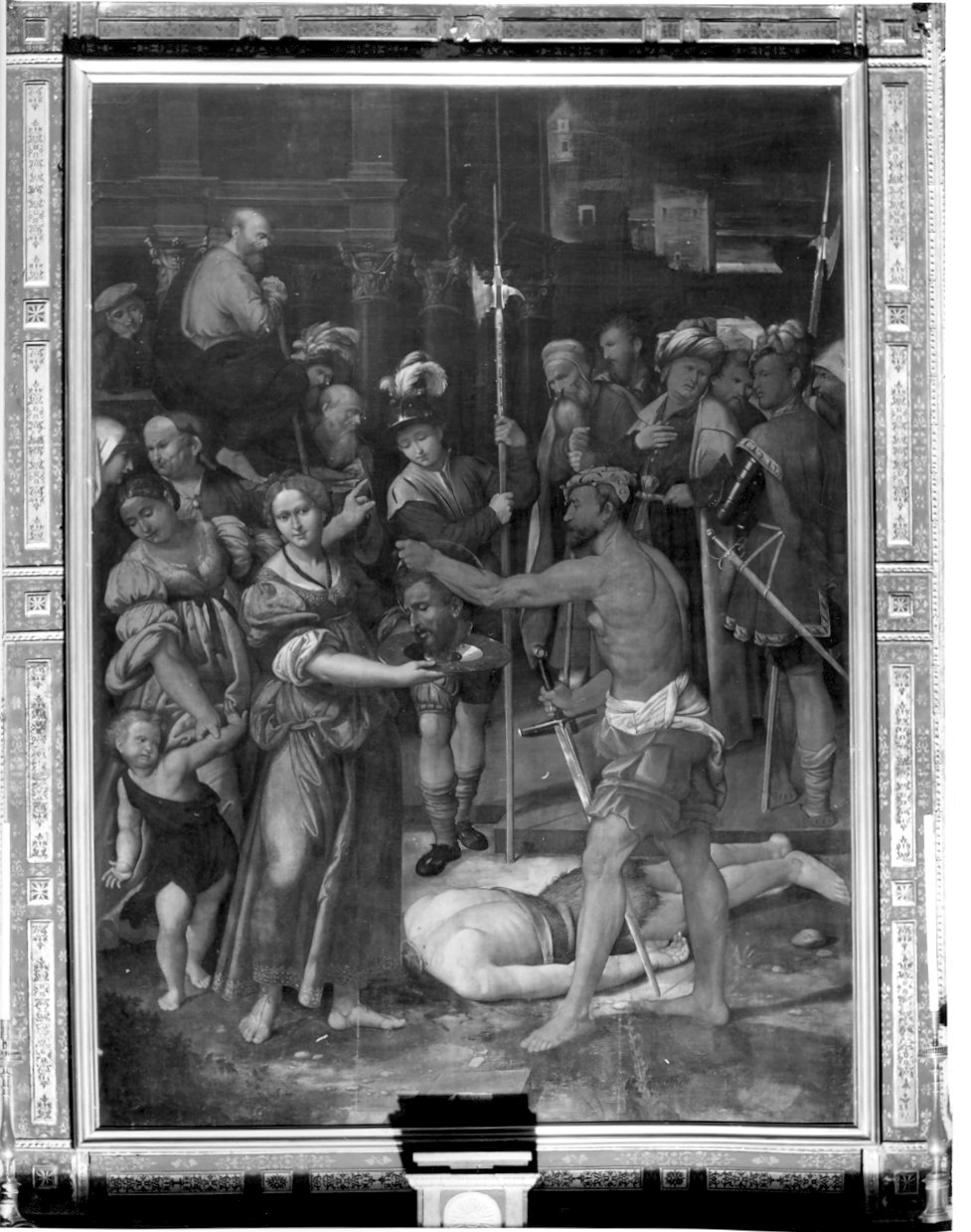 decapitazione di San Giovanni Battista (dipinto) di Piazza Callisto (attribuito) (sec. XVI)