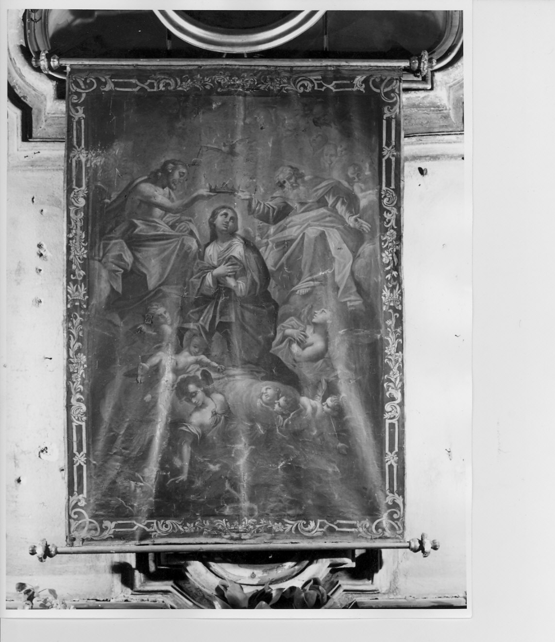 incoronazione di Maria Vergine (stendardo, opera isolata) - ambito italiano (sec. XVIII)