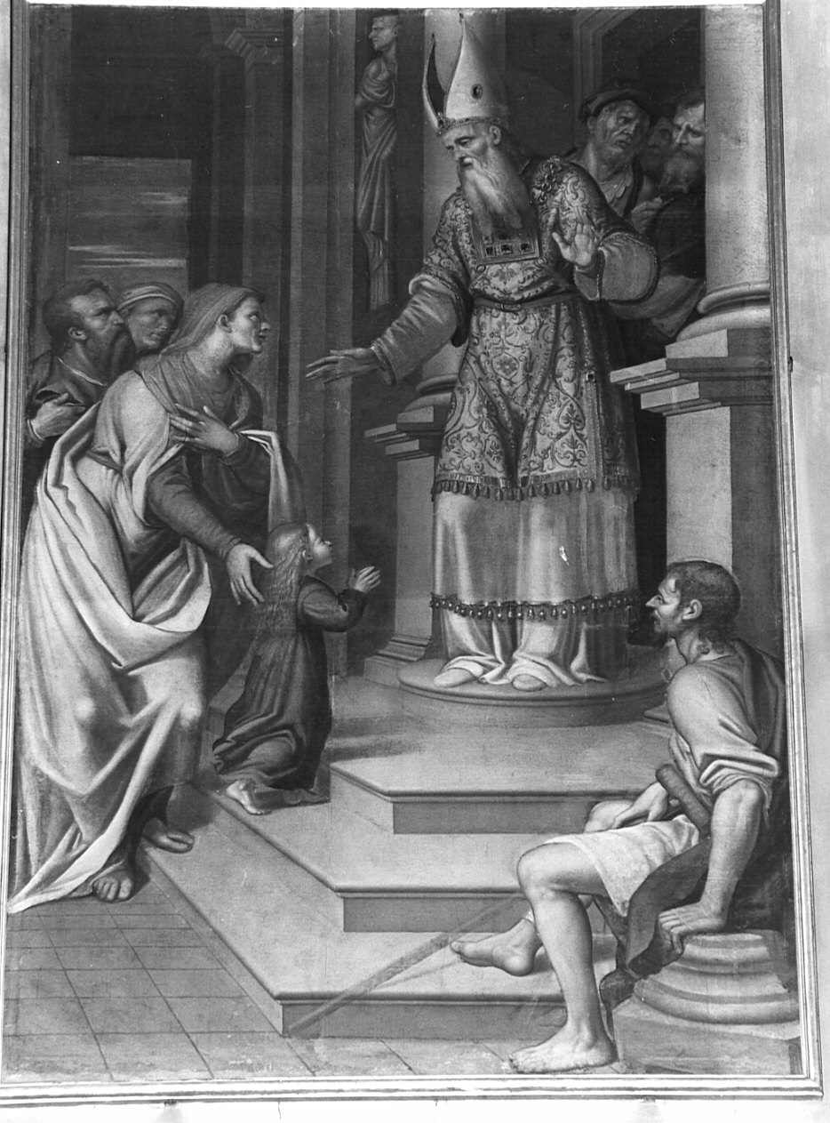 presentazione di Maria Vergine al tempio (dipinto, opera isolata) di Peterzano Simone (sec. XVI)