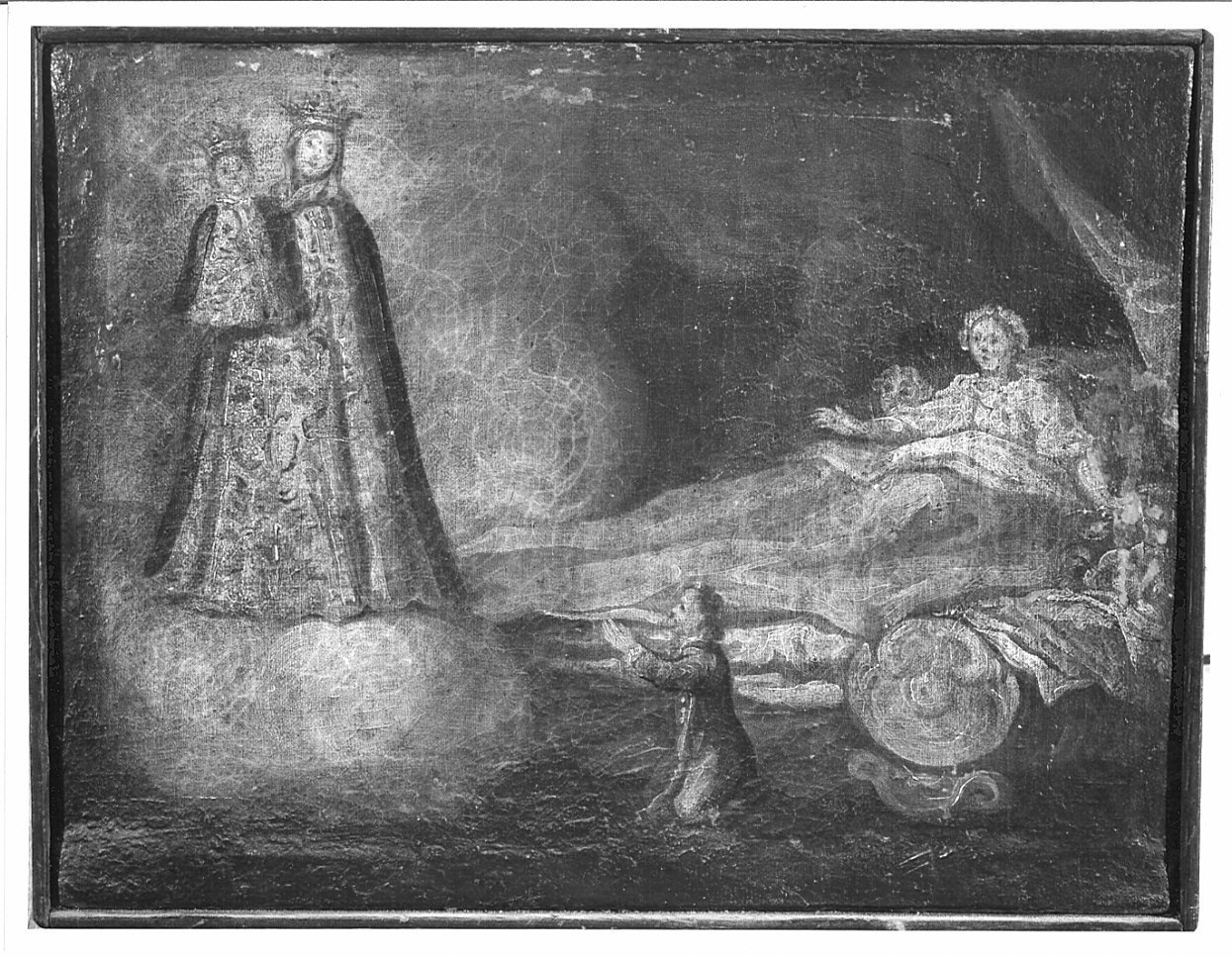 apparizione della Madonna a una donna ammalata (ex voto, opera isolata) - ambito italiano (fine sec. XVIII)