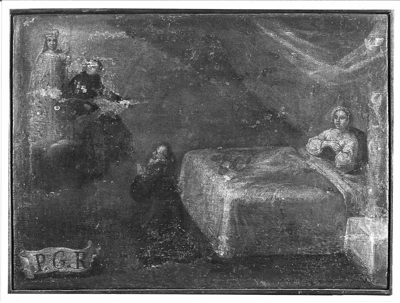 apparizione della Madonna a una donna ammalata (ex voto, opera isolata) - ambito italiano (fine sec. XVIII)