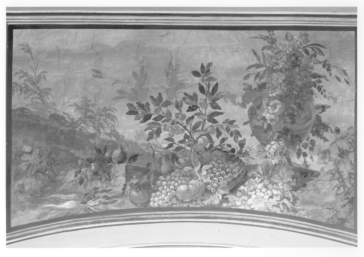 natura morta con frutta e fiori (sovrapporta, opera isolata) - ambito lombardo (sec. XVIII)