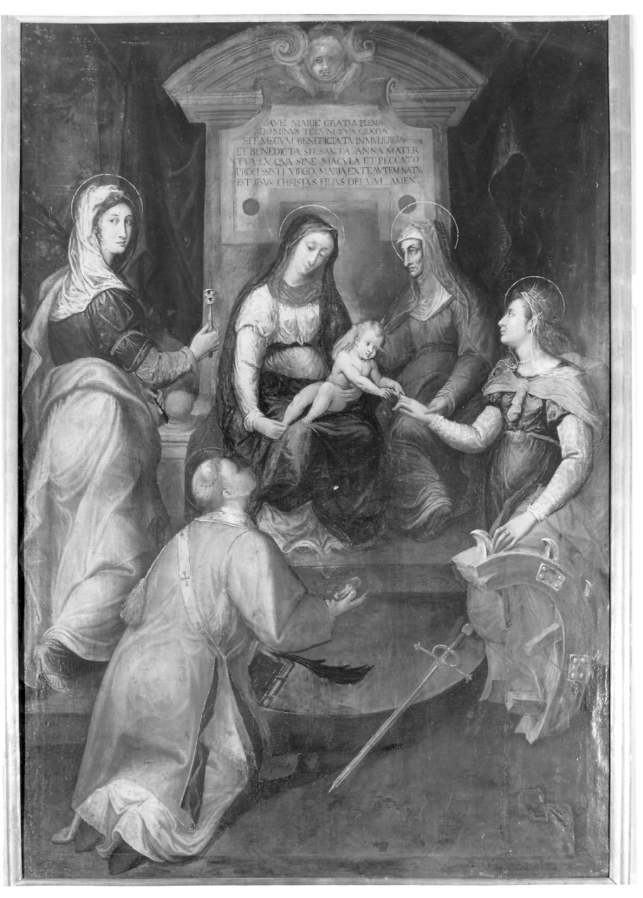 Madonna con Bambino e Santi (dipinto, opera isolata) - ambito lombardo (fine sec. XVI)