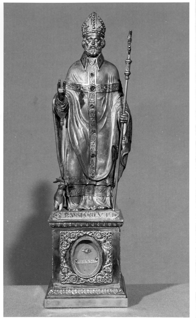 San Bassiano (reliquiario - a statua, opera isolata) - bottega lombarda (sec. XIX)