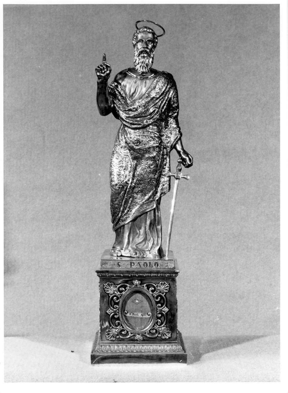 San Paolo (reliquiario - a statua, opera isolata) - bottega lombarda (sec. XIX)