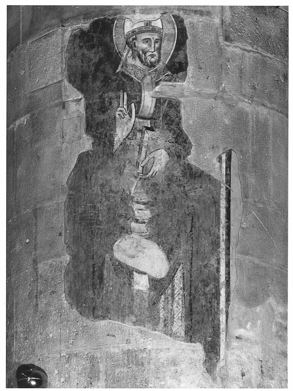 Santo vescovo (dipinto, opera isolata) - ambito lombardo (prima metà sec. XIV)