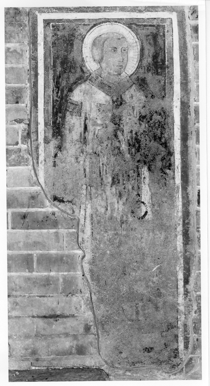 Santo (dipinto, frammento) - ambito lombardo (sec. XIV)