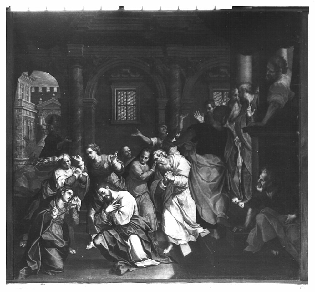 commiato di Cristo dalla Madonna (dipinto, opera isolata) di Trotti Giovanni Battista detto Malosso (sec. XVII)