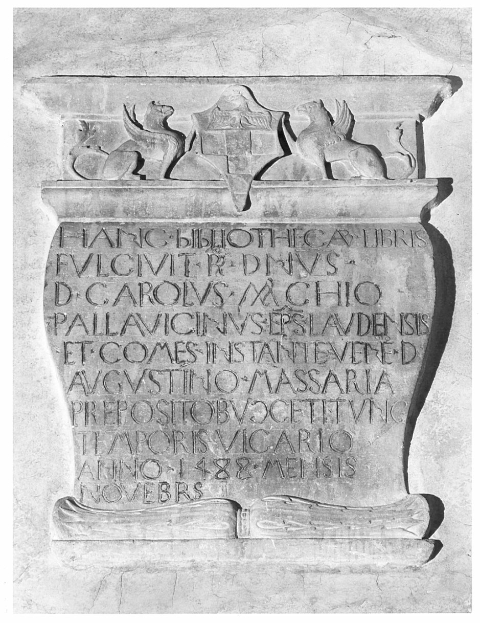 lapide commemorativa, opera isolata - bottega lombarda (sec. XV)