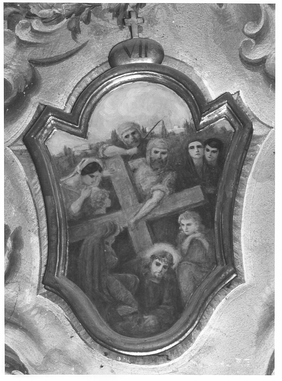 stazione VII: Gesù cade sotto la croce la seconda volta (dipinto, elemento d'insieme) - ambito italiano (prima metà sec. XX)