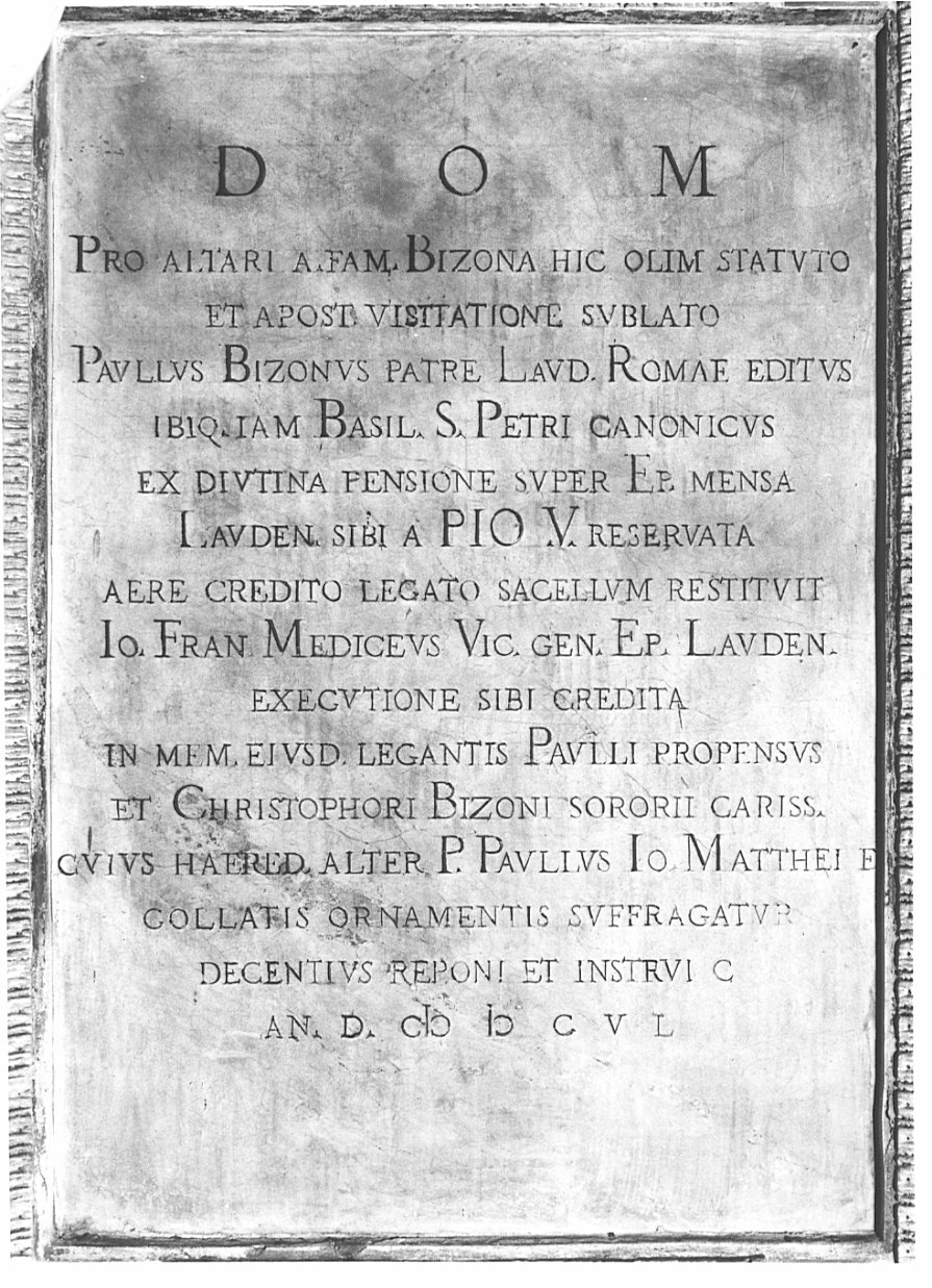 lapide commemorativa, opera isolata - bottega lombarda (sec. XVII)
