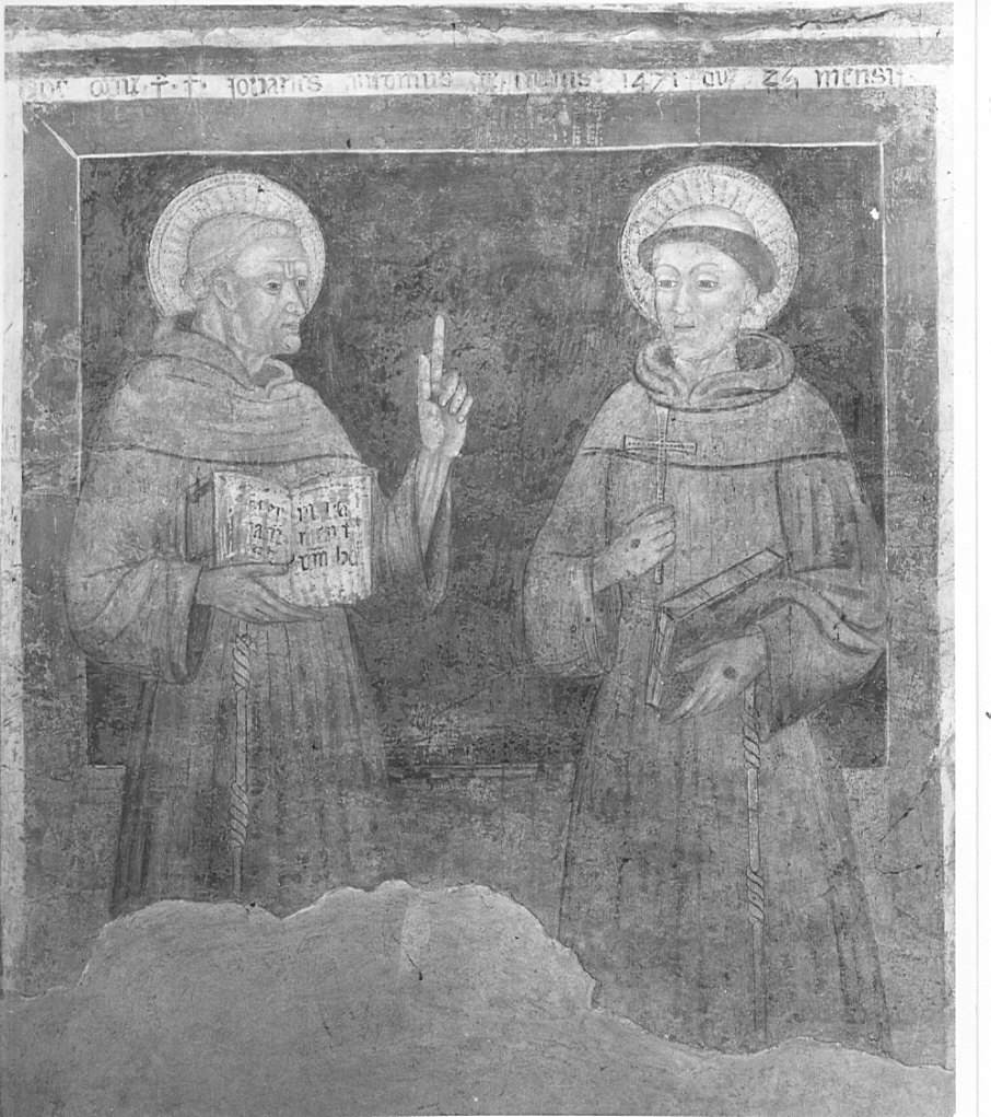 San Francesco d'Assisi e San Bernardino (dipinto, frammento) - ambito lombardo (sec. XV)