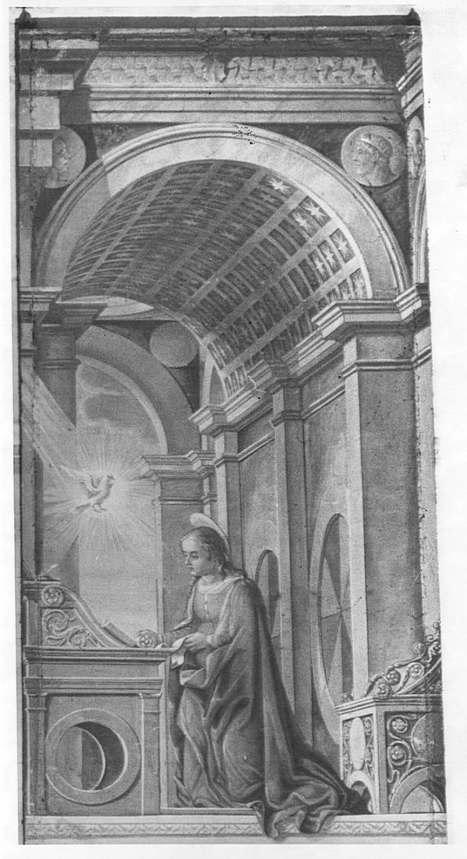 Madonna annunciata (dipinto, pendant) di Civerchio Vincenzo (attribuito) (prima metà sec. XVI)