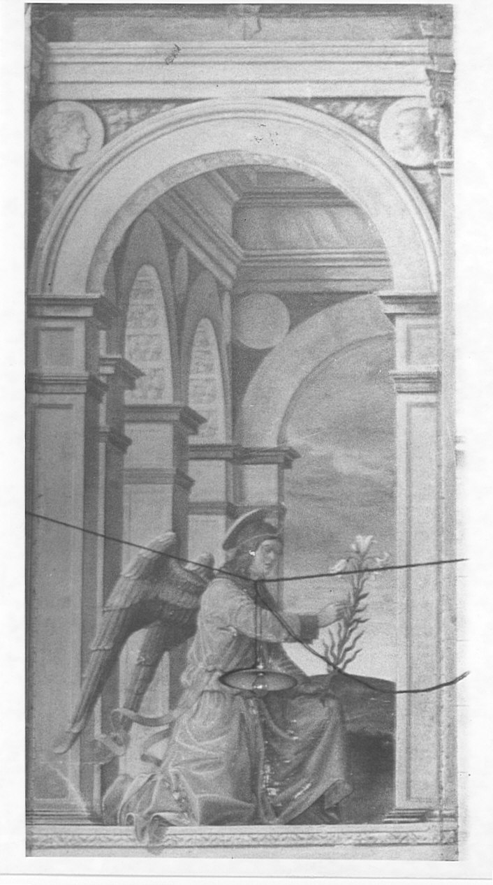 angelo annunciante (dipinto, pendant) di Civerchio Vincenzo (attribuito) (prima metà sec. XVI)