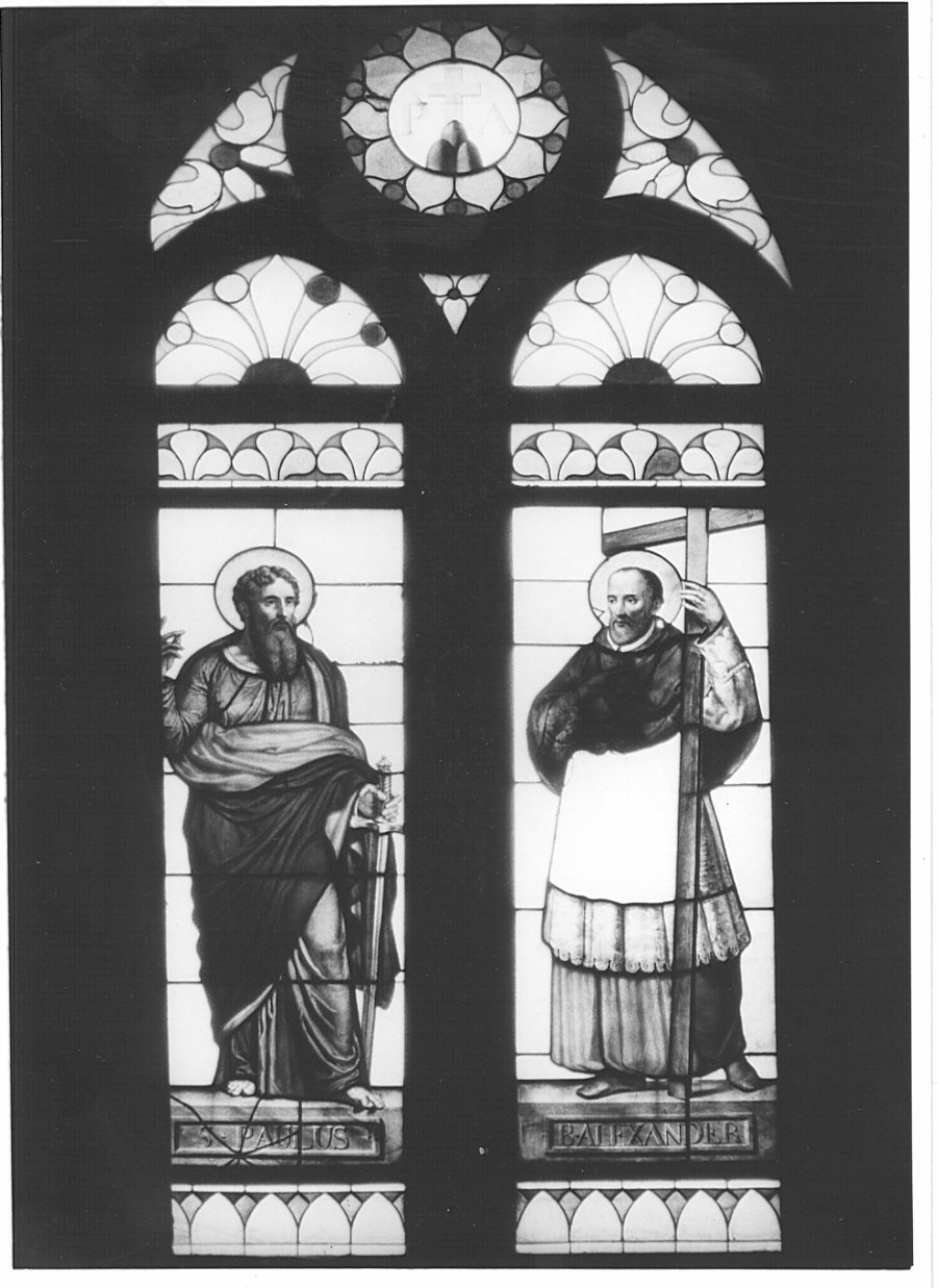San Beato Alessandro Sauli/ San Paolo (vetrata, opera isolata) di Bertini Giuseppe (seconda metà sec. XIX)