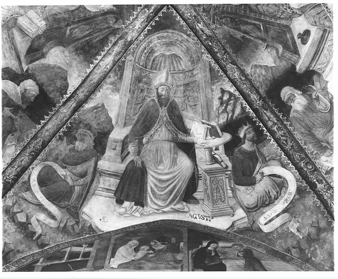 Sant'Agostino (dipinto, elemento d'insieme) di Gian Giacomo da Lodi (attribuito) (seconda metà sec. XV)