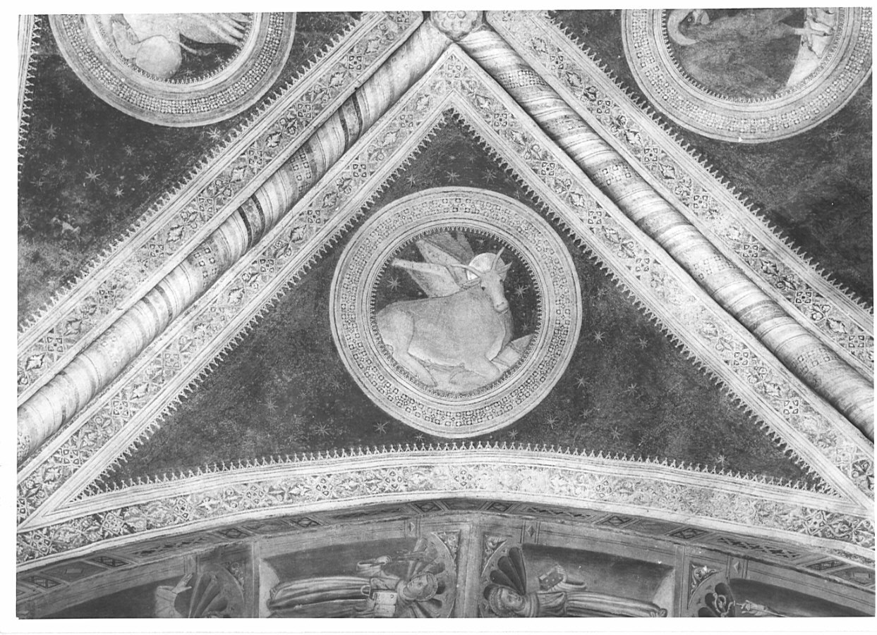 simbolo di San Luca: bue (dipinto, elemento d'insieme) - ambito italiano (sec. XV)