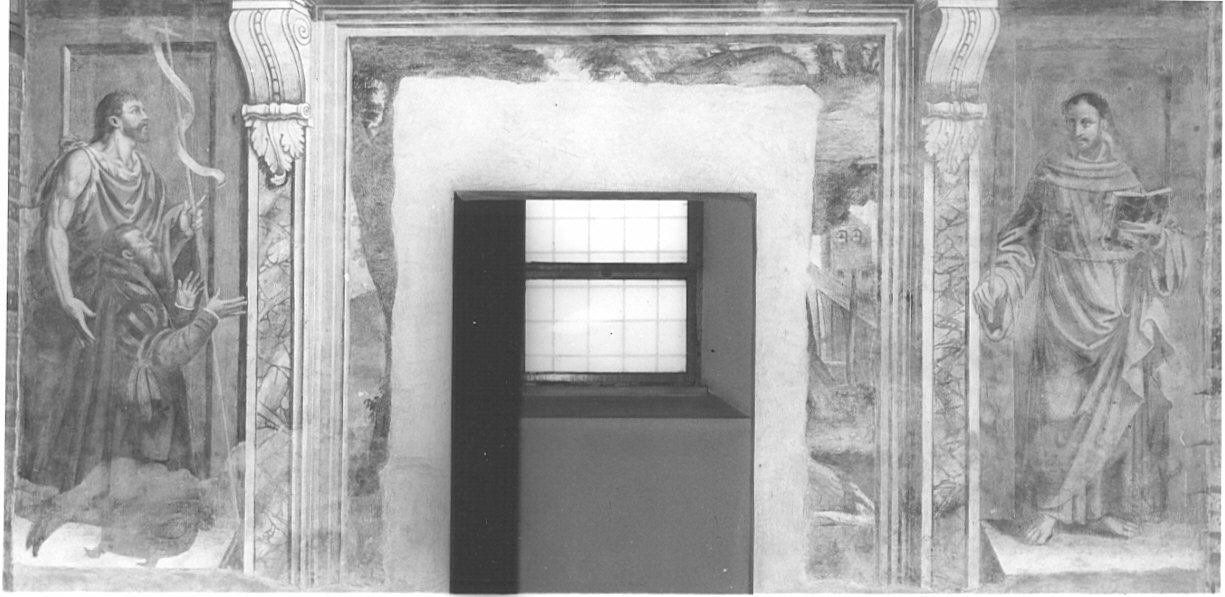 San Giovanni Battista e un offerente/ San Francesco d'Assisi (dipinto, opera isolata) - ambito lombardo (seconda metà sec. XVI)