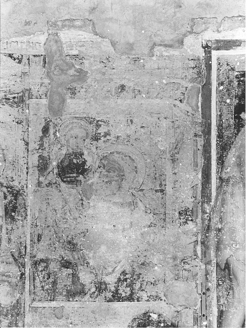 San Cristoforo guada il fiume con Gesù Bambino sulle spalle (dipinto, frammento) - ambito lombardo (prima metà sec. XV)