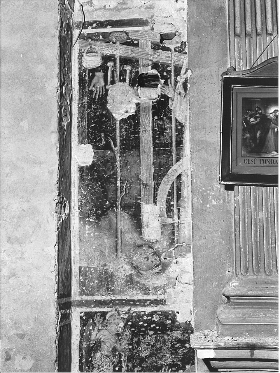 simboli della passione (dipinto, frammento) - ambito lombardo (prima metà sec. XV)