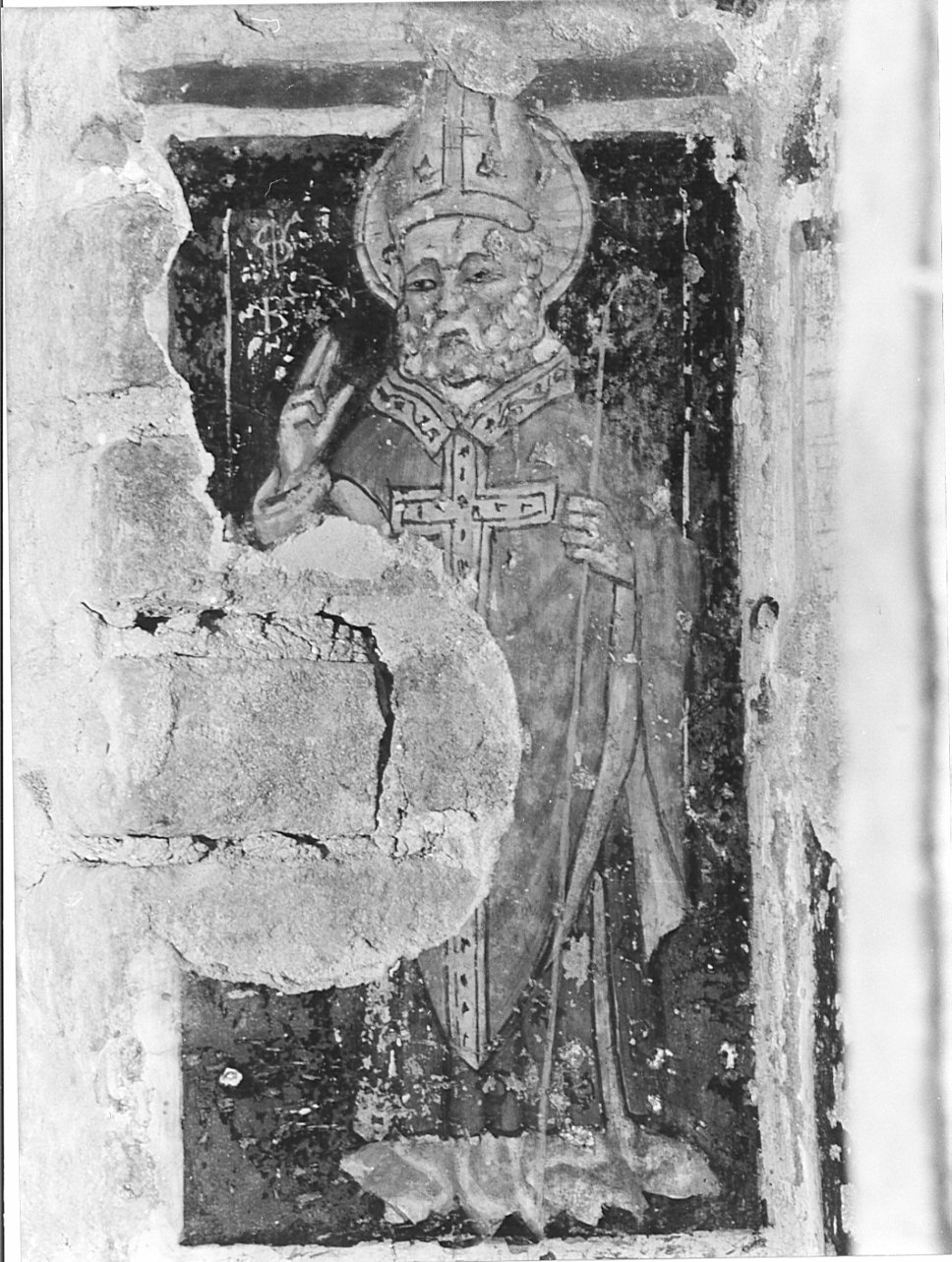 Santo vescovo (dipinto, elemento d'insieme) - ambito lombardo (prima metà sec. XV)