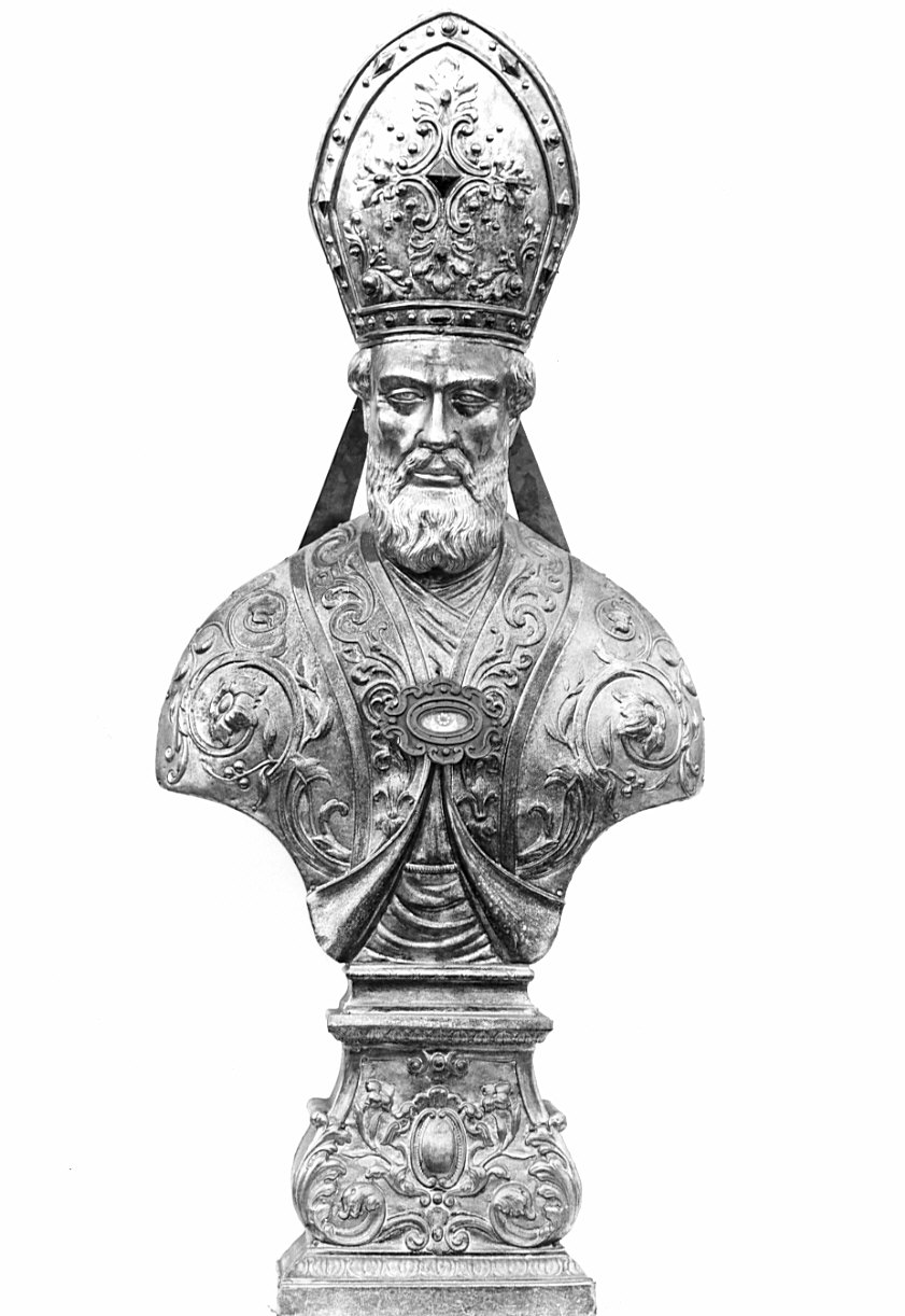 Santo vescovo (reliquiario - a busto, opera isolata) di Milanaccio Giuseppe (sec. XIX)