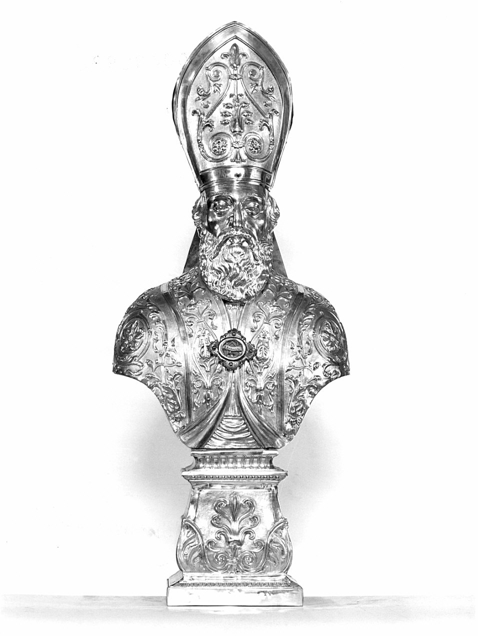 Santo vescovo (reliquiario - a busto, opera isolata) - bottega lombarda (sec. XIX)