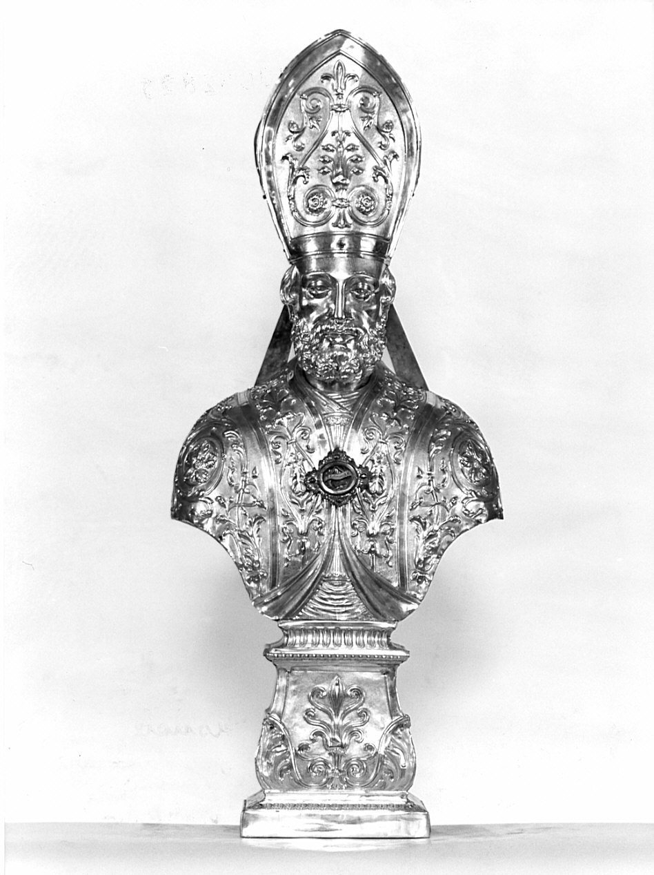 Santo vescovo (reliquiario - a busto, opera isolata) - bottega lombarda (sec. XIX)