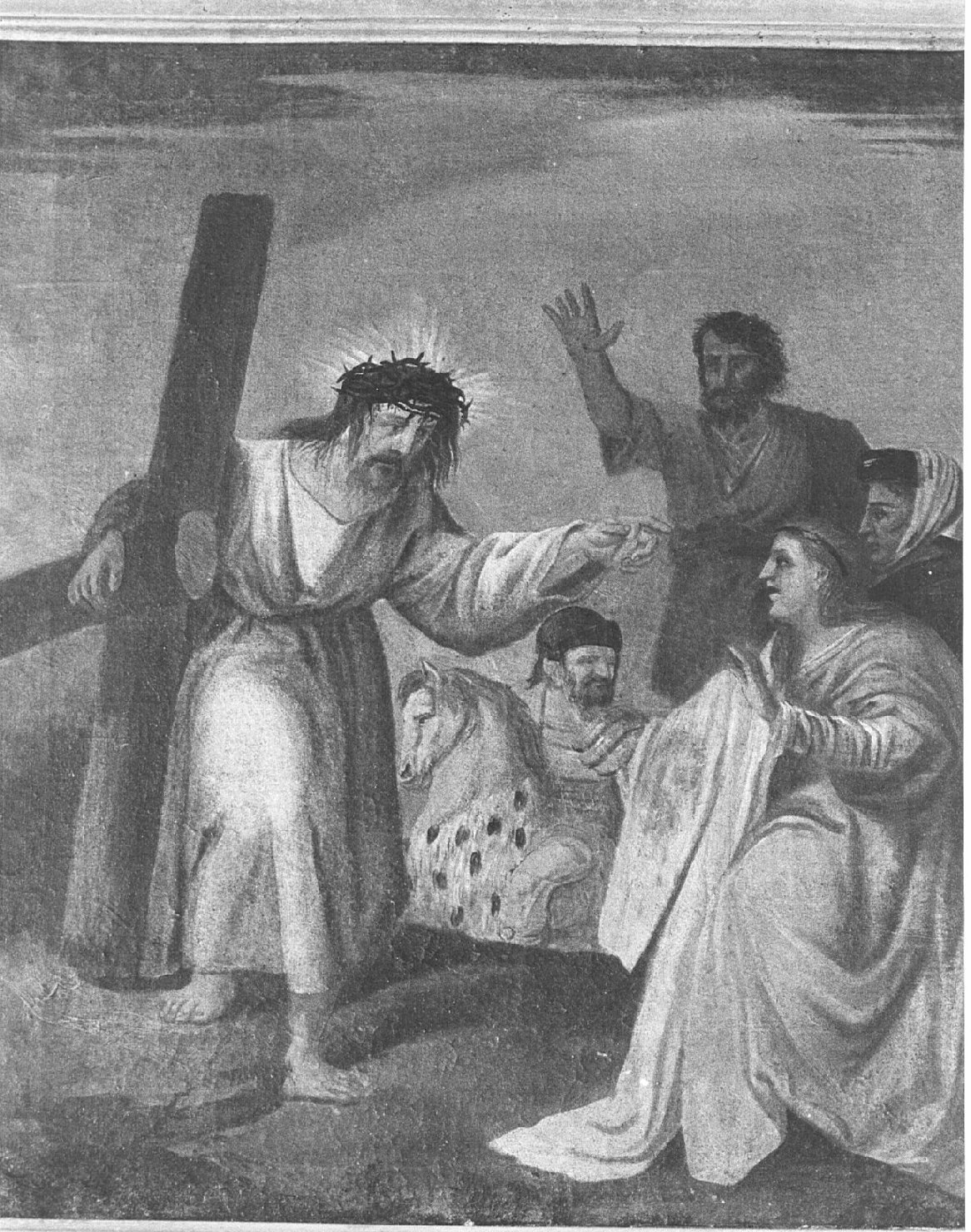 stazione VI: Gesù asciugato dalla Veronica (Via Crucis, elemento d'insieme) - ambito lombardo (sec. XIX)