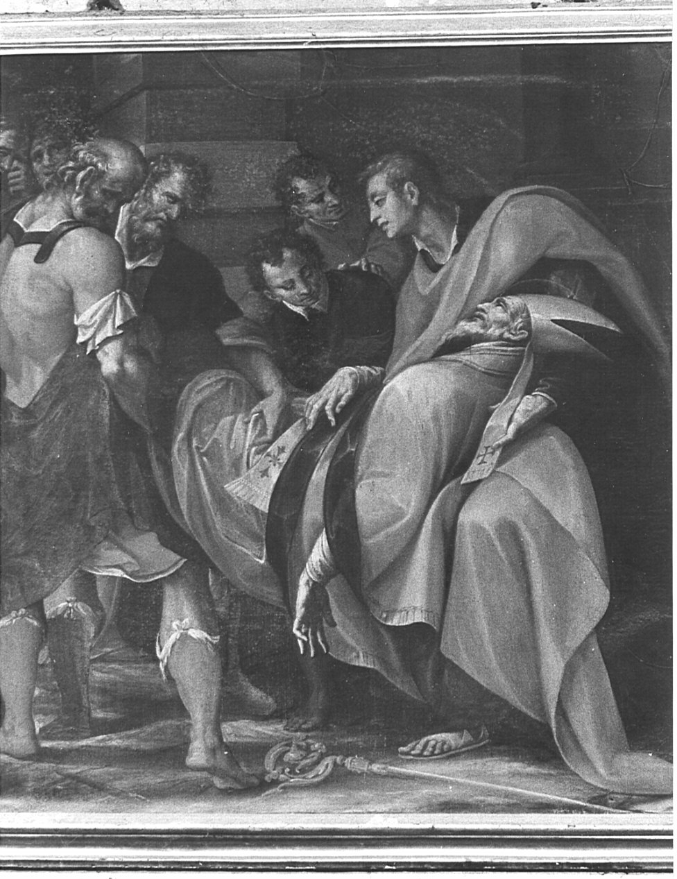Morte di Santo Vescovo (dipinto, opera isolata) di Della Rovere Giovanni Mauro detto Fiammenghino (sec. XVII)