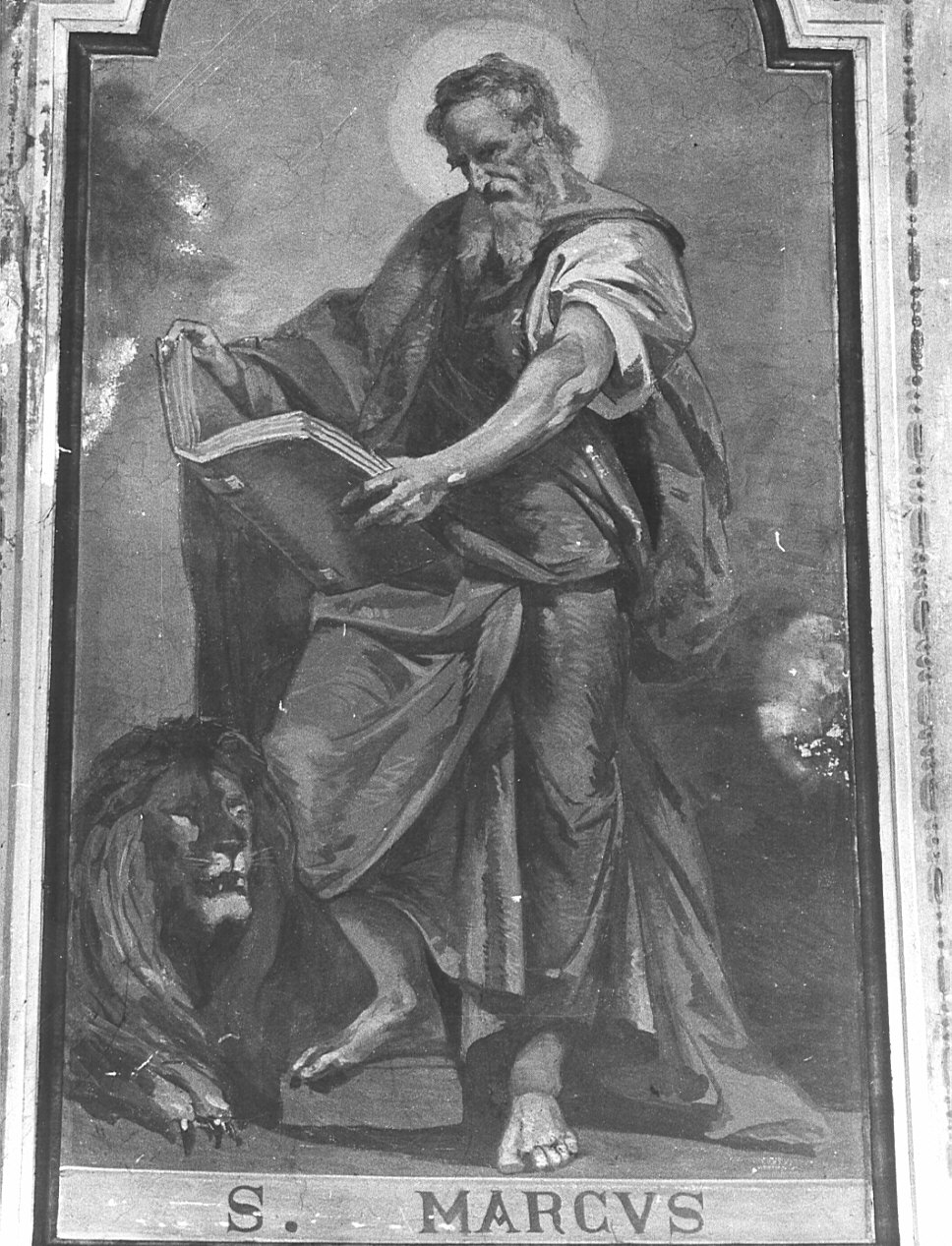 San Marco Evangelista (dipinto, elemento d'insieme) di Rivetta Romeo (sec. XX)