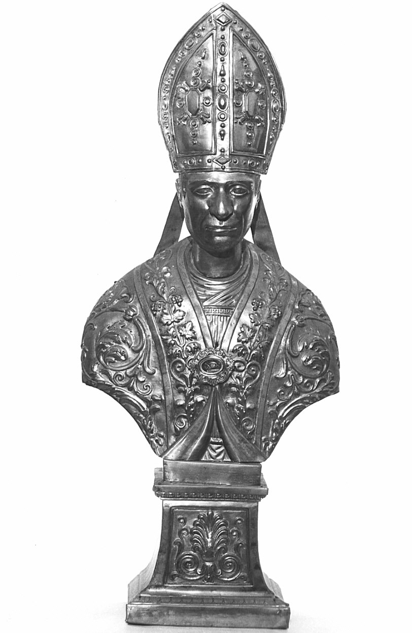 Santo vescovo (reliquiario - a busto, opera isolata) - bottega lombarda (sec. XIX)