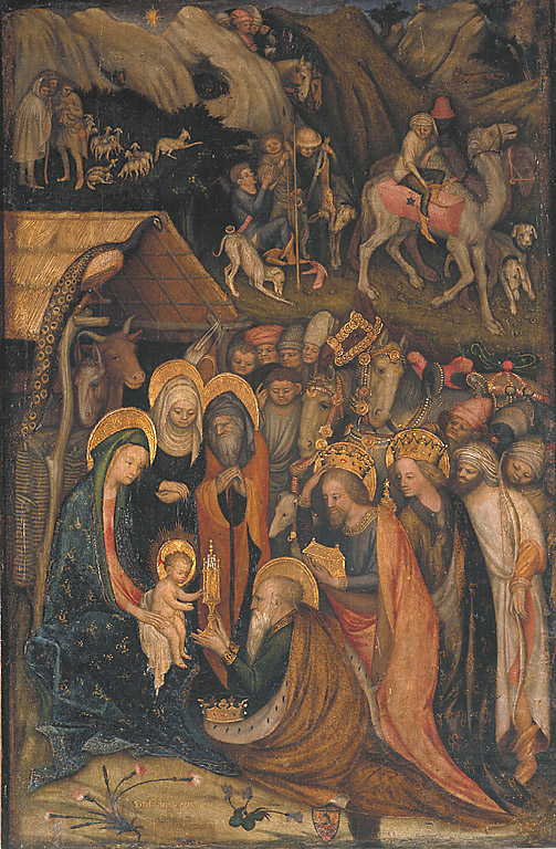 Adorazione dei Magi, adorazione dei Re Magi (dipinto, opera isolata) di Stefano da Verona (sec. XV)