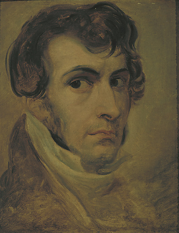 Autoritratto, ritratto d'uomo (dipinto, opera isolata) di Bossi Giuseppe (sec. XIX)