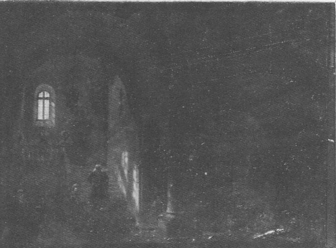 Vestibolo di un convento di suore, interno con figure (dipinto, opera isolata) di Migliara Giovanni (sec. XIX)