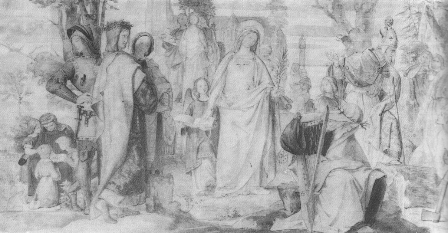 Il Cristianesimo che introduce le arti in Germania (dipinto, opera isolata) di Veit Philipp (sec. XIX)