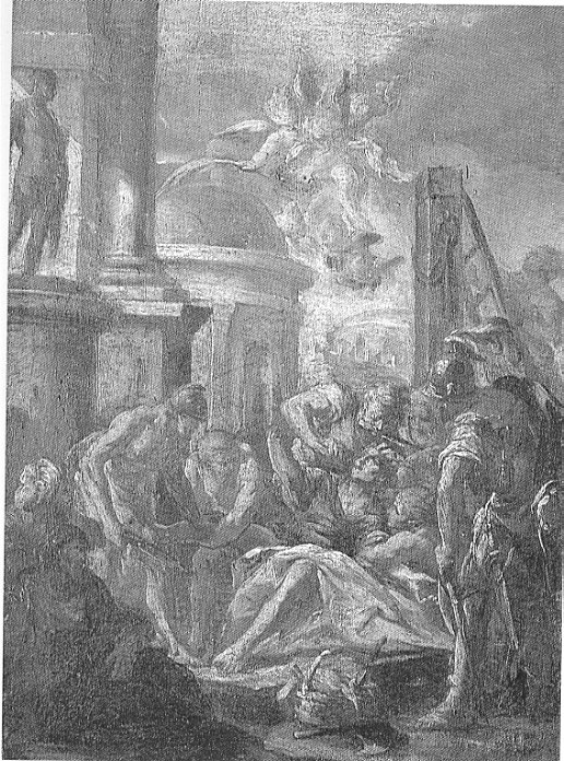 Martirio di San Pelino, martirio di San Pelino (dipinto, opera isolata) di Gaulli Giovanni Battista detto Baciccio (sec. XVIII)