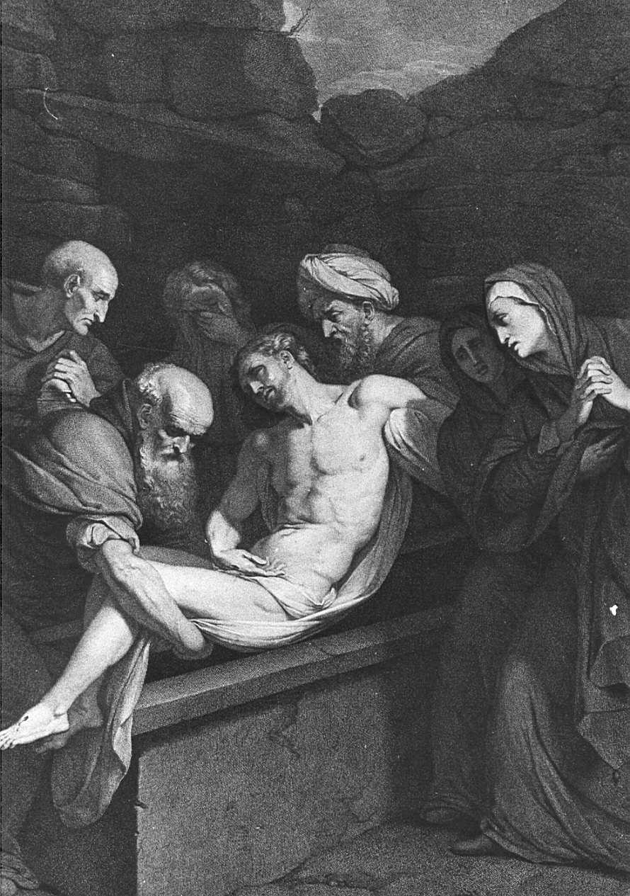 deposizione di Cristo nel sepolcro (stampa) di Crespi Daniele, Longhi Giuseppe (fine/inizio secc. XVIII/ XIX)