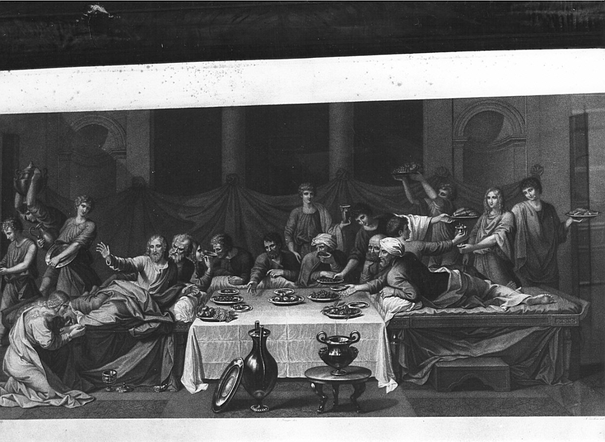 Santa Maria Maddalena ai piedi del Salvatore (stampa) di Poussin Nicolas, Zecchin Antonio, Raggio Vincenzo (sec. XIX)