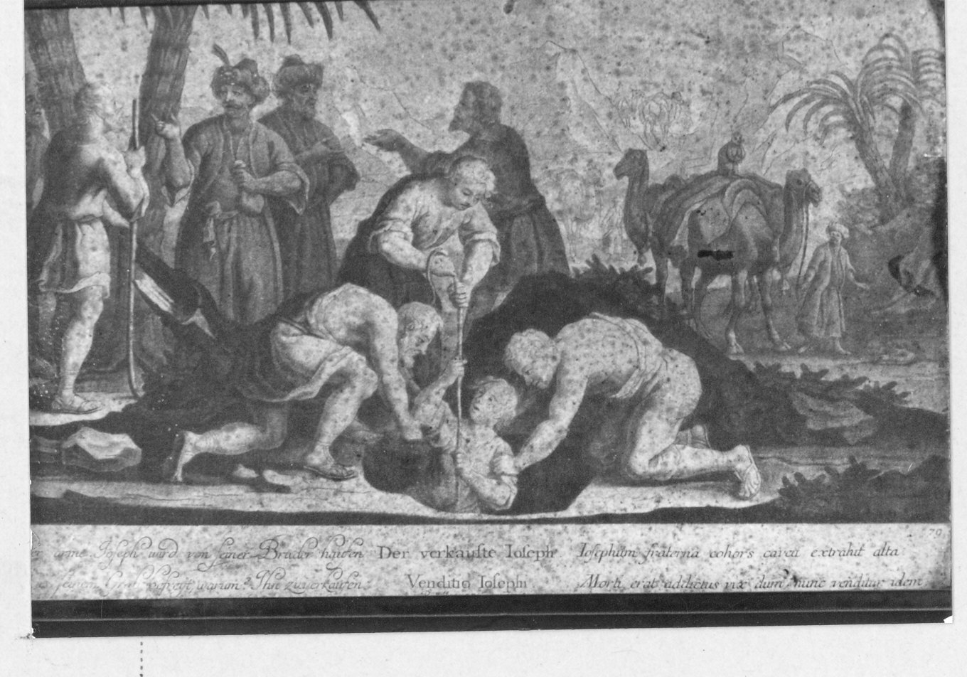 Giuseppe venduto dai fratelli (stampa) di Rugendas Georg Philipp (attribuito) (fine/inizio secc. XVII/ XVIII)