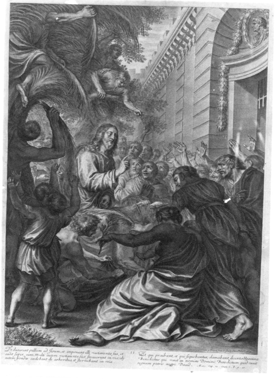entrata di Cristo in Gerusalemme (stampa, elemento d'insieme) di Huret Gregoire (sec. XVII)